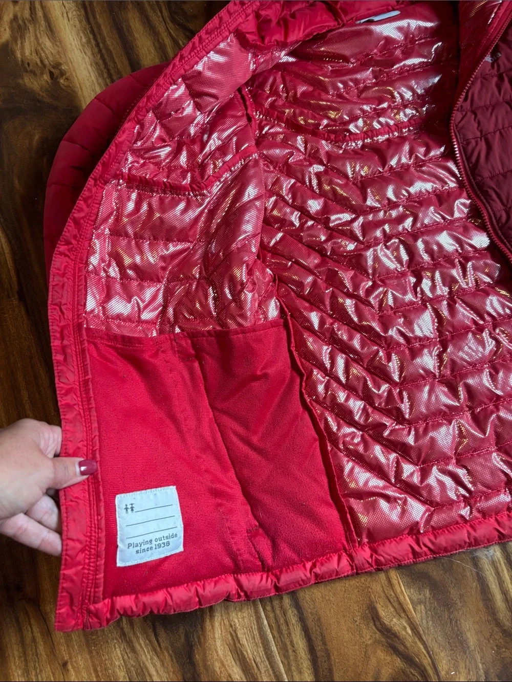 Columbia Boys Quilted Hooded Puffer Jacket - Two-Tone Red